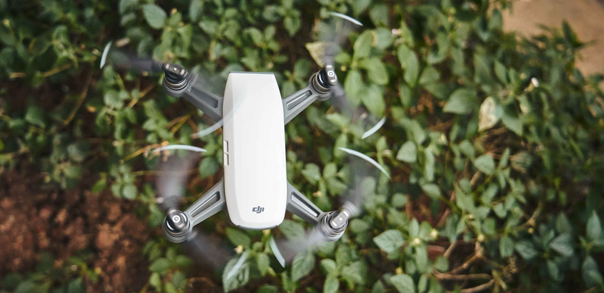 Drone over plants